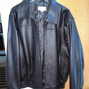 Genuine Leather Mens Coat Brown XXL Like New